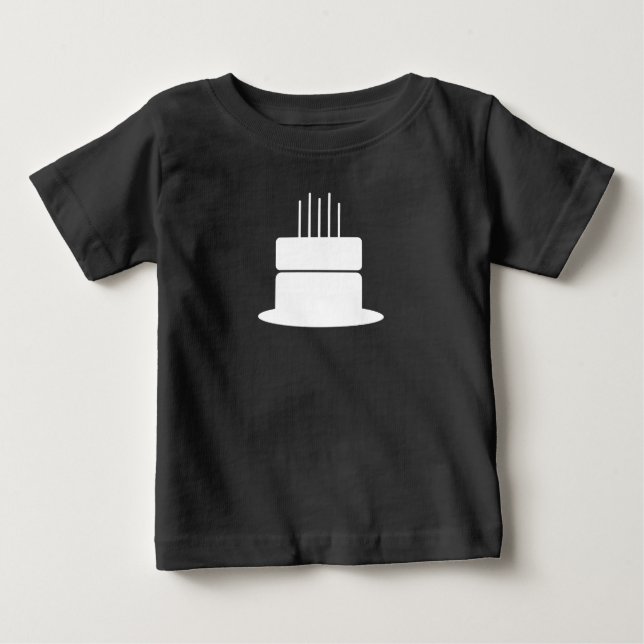 Camiseta Para Bebê Bolo de Aniversário Qualquer Cor  (Frente)