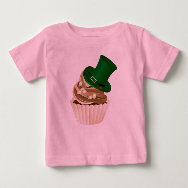 Camiseta Para Bebê Bolo de Chapéu do Dia de São Patrício (Frente)