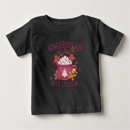 Camiseta Para Bebê Bolo de gengibre latte chocolate quente natal