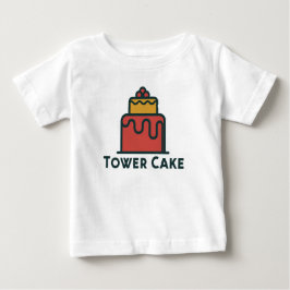 Camiseta Para Bebê Bolo de Torre Camiseta de Bebê Fina de Jersey Ador
