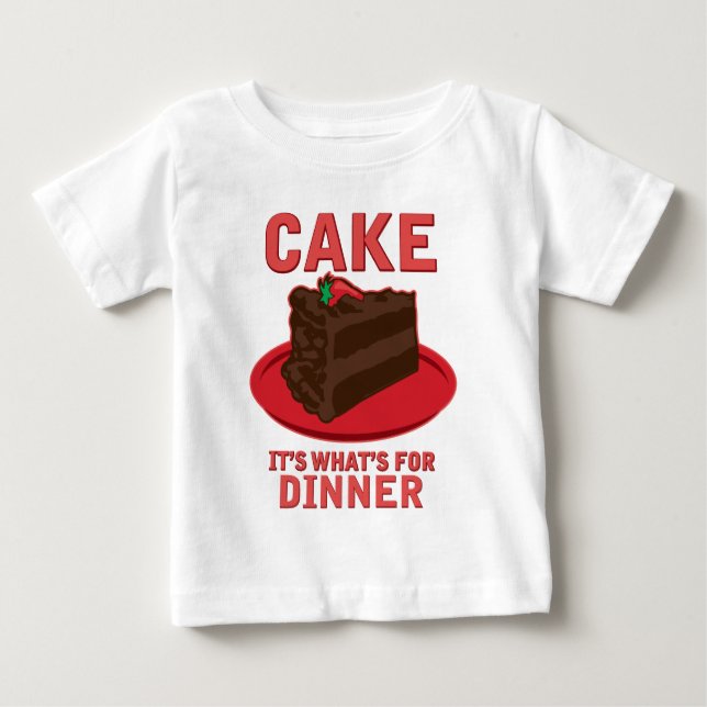 Camiseta Para Bebê Bolo, é o que há para Jantar (Frente)