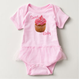 Camiseta Para Bebê Bolo Geométrico Rosa Doce Bebê