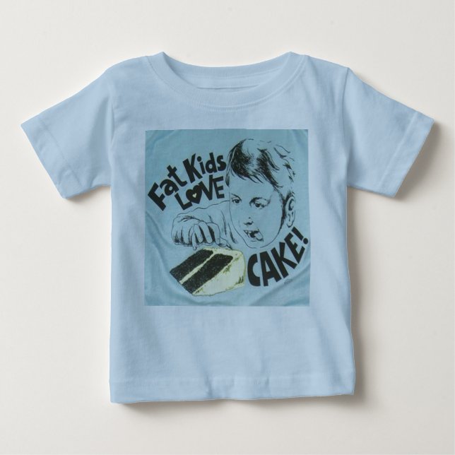 Camiseta Para Bebê Bolo gordo do amor dos miúdos (Frente)