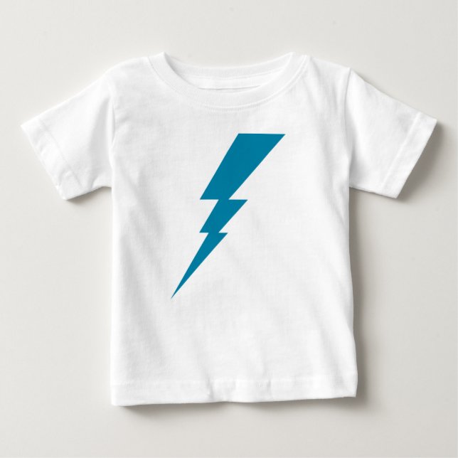 Camiseta Para Bebê Bolsa de raios Flash Azul (Frente)