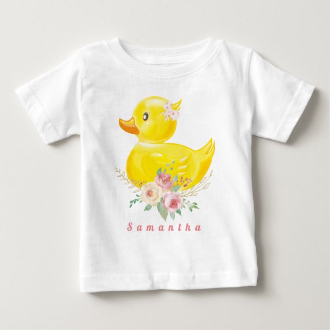 Camiseta Para Bebê BOLSA DUCK Garota Primeiro Nascimento T-Shirt Baby (Frente)