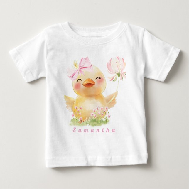 Camiseta Para Bebê BOLSA DUCK Garota Primeiro Nascimento T-Shirt Baby (Frente)