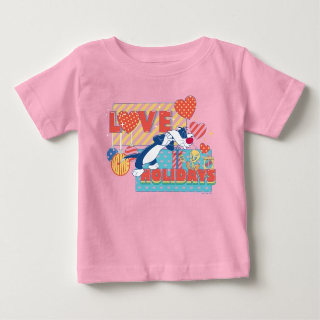 Camiseta Para Bebê BOLSAS DE CARRO™ | Feriados de Amor SYLVESTER™ & T (Frente)