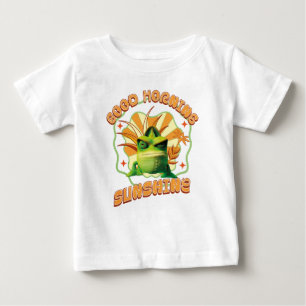 Camiseta Para Bebê Bom Dia Sol Camaleão Engraçado Mal-Humorado