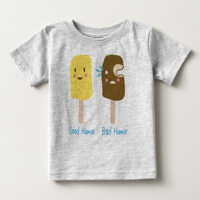 Camiseta Para Bebê Bom humor, humor mau (Frente)