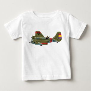 Camiseta Para Bebê Bombardeiro retrô de desenho animado