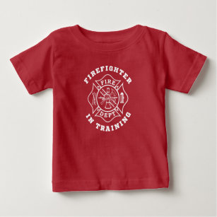 Camiseta Para Bebê Bombeiro em treinamento de macacão de futebol infa