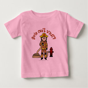 Camiseta Para Bebê Bombeiro Garota