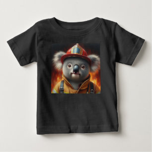 Camiseta Para Bebê Bombeiro Koala