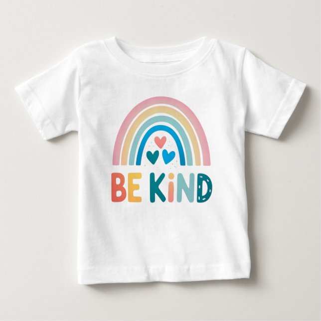 Camiseta Para Bebê Bondade Colorida Arco-Íris (Frente)