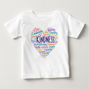 Camiseta Para Bebê Bondade compaixão empatia e respeito