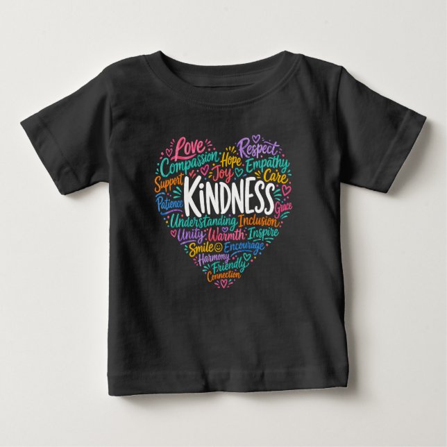 Camiseta Para Bebê Bondade compaixão empatia e respeito (Frente)