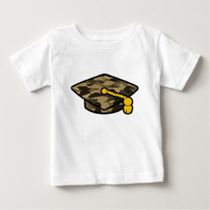 Camiseta Para Bebê Boné de formatura Khaki Camo