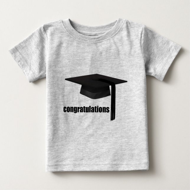 Camiseta Para Bebê Boné de formatura parabéns (Frente)
