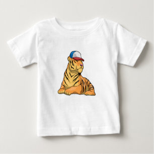 Camiseta Para Bebê Boné Tiger
