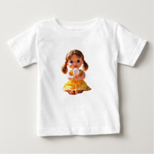 Camiseta Para Bebê Boneca Adorável Aproveitando Sorvete Baby Fine Jer