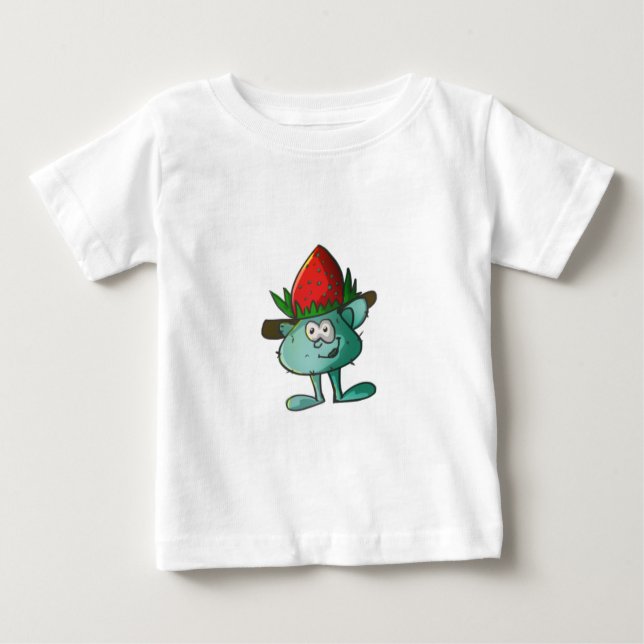 Camiseta Para Bebê Boneca de Morango (Frente)