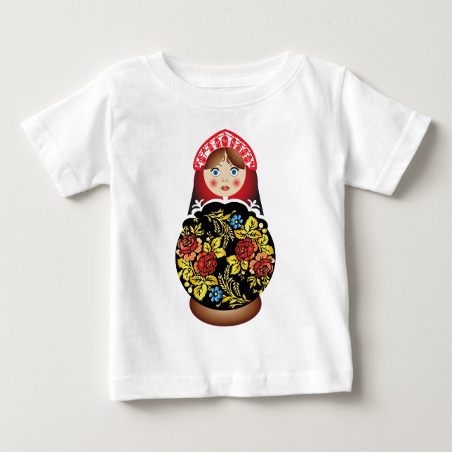 Camiseta Para Bebê Boneca russa Matryoshka (Frente)