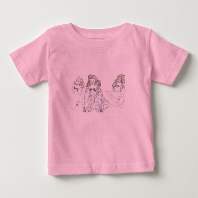 Camiseta Para Bebê Bonecas (Frente)