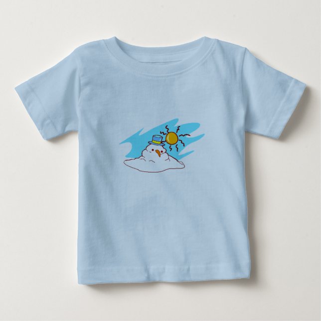 Camiseta Para Bebê Boneco de Neve Derretendo - (Frente)