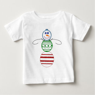 Camiseta Para Bebê Boneco de neve do ornamento - Capa longa da