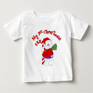 Camiseta Para Bebê Boneco de neve e Natal de Candycane ø