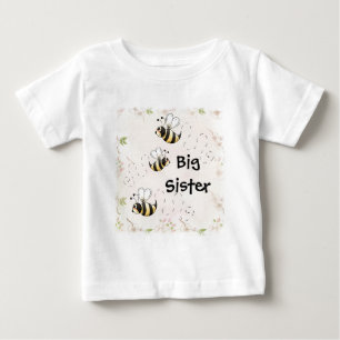Camiseta Para Bebê Bonita Abelhas do País Grande Irmã