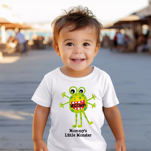 Camiseta Para Bebê Bonita animação verde monstro engraçado para crian