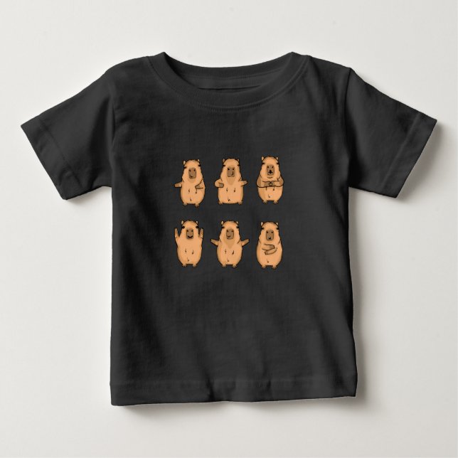 Camiseta Para Bebê Bonita Capybara Gift Women Kids Capybara (Frente)