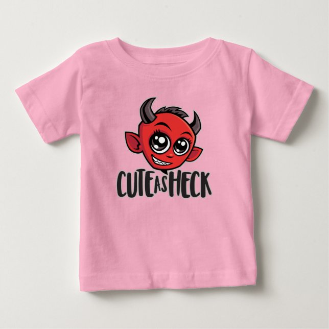 Camiseta Para Bebê Bonita como o diabo (Frente)