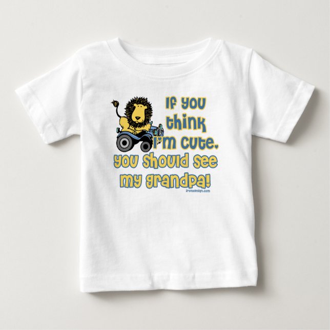 Camiseta Para Bebê Bonita Como O Vovô! (Frente)
