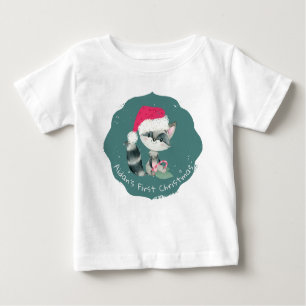 Camiseta Para Bebê Bonita Corrente de Natal Personalizada