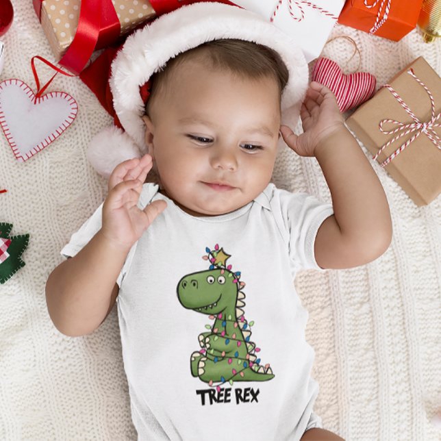 Camiseta Para Bebê Bonita e Adorável ÁRVORE DE Natal REX (Criador carregado)