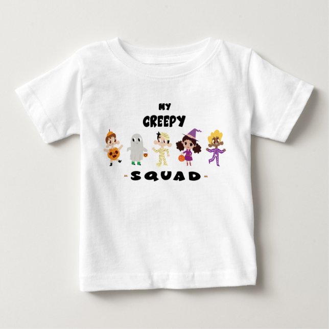 Camiseta Para Bebê Bonita fantasia de Halloween (Frente)