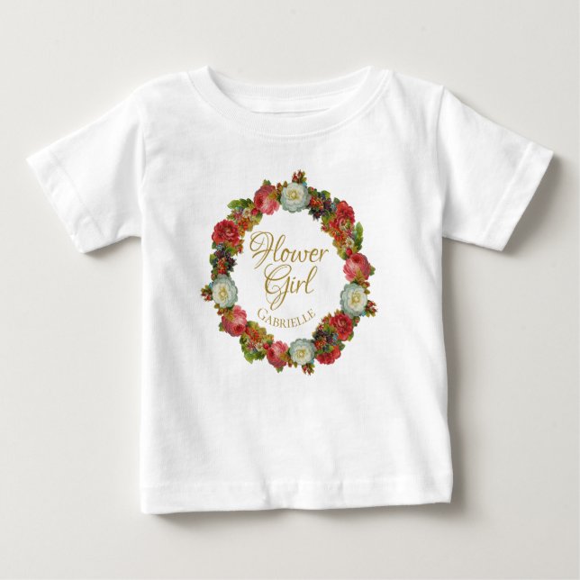 Camiseta Para Bebê Bonita Fora Fora Fora De Frota Flower Favor Toddle (Frente)