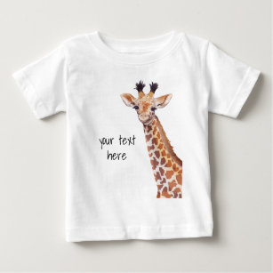 Camiseta Para Bebê Bonita Girafa de Bebê Personalizada