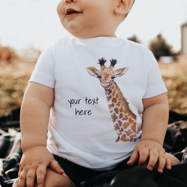 Camiseta Para Bebê Bonita Girafa de Bebê Personalizada (Criador carregado)