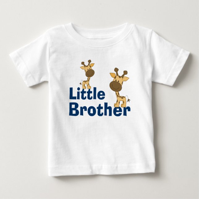 Camiseta Para Bebê Bonita Girafa Pequeno Irmão (Frente)