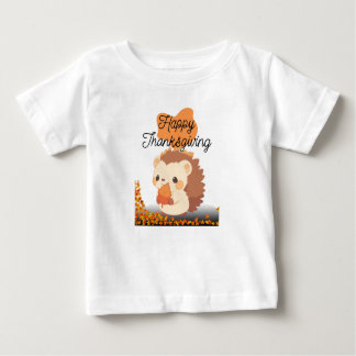 Camiseta Para Bebê Bonita Hedgehog Ação de Graças Bebê