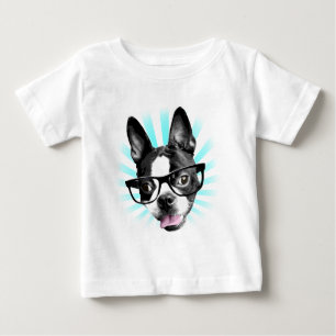 Camiseta Para Bebê Bonita! Hipster Boston Terrier