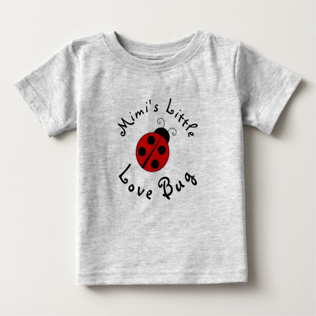 Camiseta Para Bebê Bonita Lady Bug personalizou o pequeno Inseto de a (Frente)