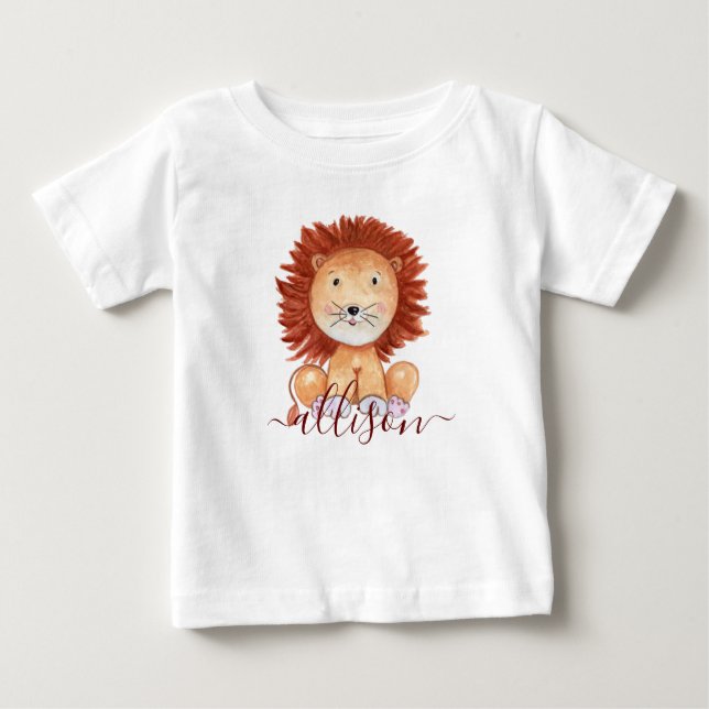 Camiseta Para Bebê Bonita mão desenhada de garotos personalizados (Frente)