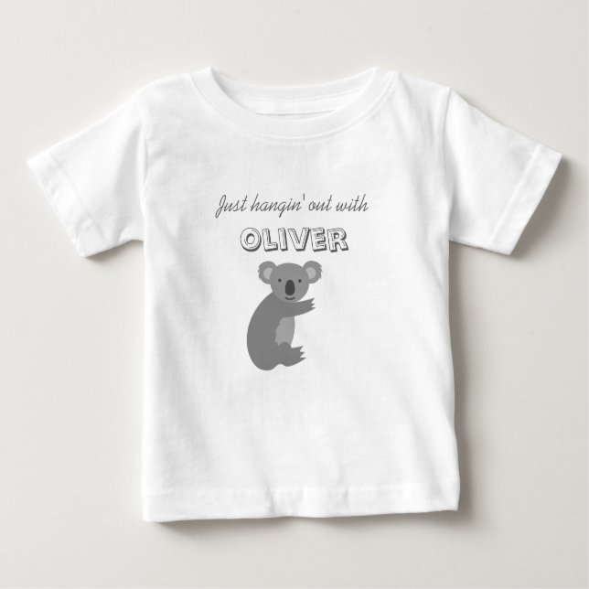 Camiseta Para Bebê Bonita personalização de bife de ursinho de bebê k (Frente)