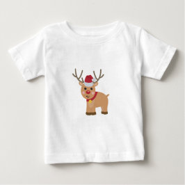 Camiseta Para Bebê Bonita Reindeer de Natal