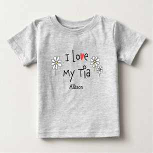 Camiseta Para Bebê Bonita Tendência Adoro Minha Tia Baby Tee