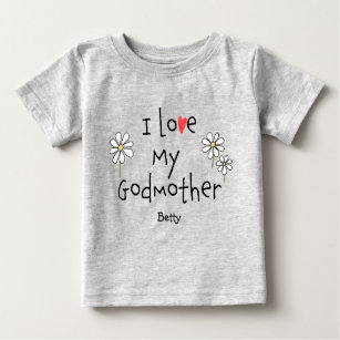 Camiseta Para Bebê Bonita Tendência Eu amo Minha Madrinha, Baby Tee